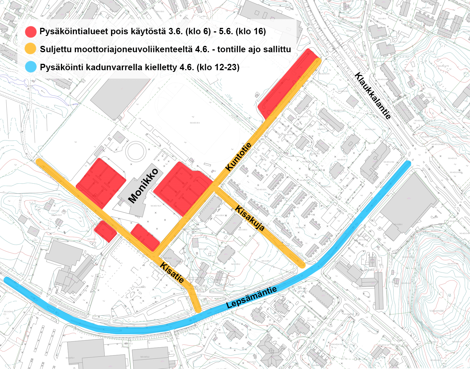 Nurmijärven kekkerit -juhlan liikennerajoitukset.